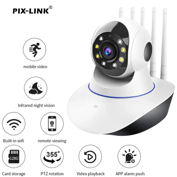 Kameralar 5 Antenler WiFi Kamera Tam Renk HD Ev Güvenlik Koruması 360 ° Güçlü Sinyal Gözetim Webcam Bebek Monitörü PixLink GT5