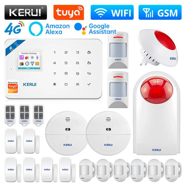 KITS KERUI W184 4G Sistema di allarme WiFi Unità centrale TUYA Smart Wireless GSM ALLA ALLARM ALLA ALLARE SUFFICIO Supporto Alexagoogle App Control