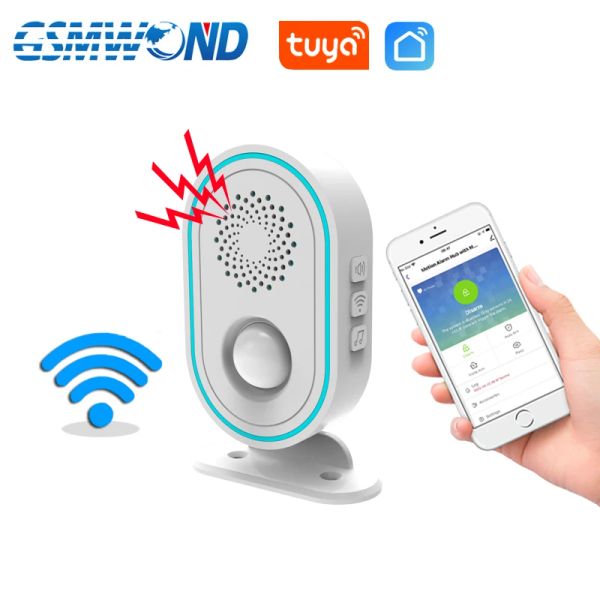 Detektor Tuya WiFi Infrarot Detektor Wireless Sicherheitsalarmsystem Humaner Bewegungssensor einstellbares Volumen unterstützt drahtloses Zubehör