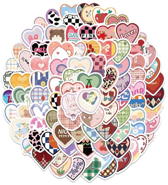 100pcslot Love Shape Graffiti adesivos de academia à prova d'água Adesivos de garrafa de água de garrafa de água de garrafa de água de guitarra Ki5335904