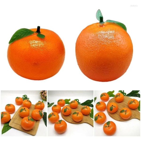 Decoração de festa 6pcs Fruta realista Modelo laranja artificial para pographing house cozinha de plástico divertido e beleza natural