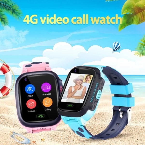 Смотреть 4G Smart Watches Kids GPS Tracker Watch GPS LBS Location SOS Видео -звонок водонепроницаемый IP67 Y95 Удаленное прослушивание детей Смотреть