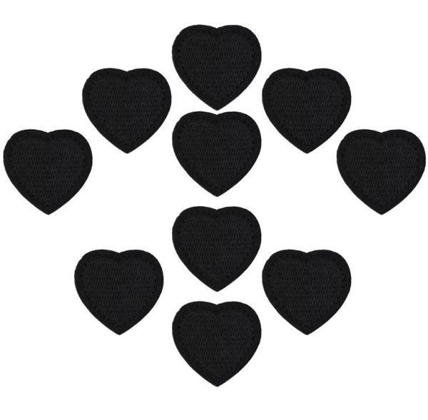 10 PCs schwarze Herzflecken Abzeichen für Kleidung Eisen bestickter Patch Applique auf Flecken Accessoires für DIY -Kleidung 5576624