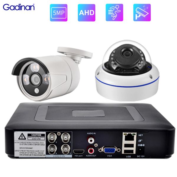 Система Gadinan 4CH DVR CCTV 2PCS 5MP 2MP Security Camera System 5 в 1 DVR 3,6 мм инфракрасная инфракрасная набор видеороликов AHD Camer Outdoor Video