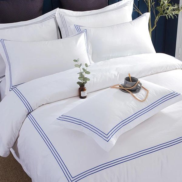 Conjuntos de cama 1 conjunto de luxo egito algodão cinza 5 estrelas el se estabelece pura linhagem de tira de cetim linhagem lençol de edredão 3/4pcs