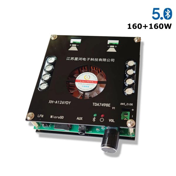 Amplificatore Bluetooth 5.0 Digital Power Amplifier Board 2.0 Stereo TDA7498E Amplificatori audio 160WX2 AUX TF Decodificatore per Audio domestico