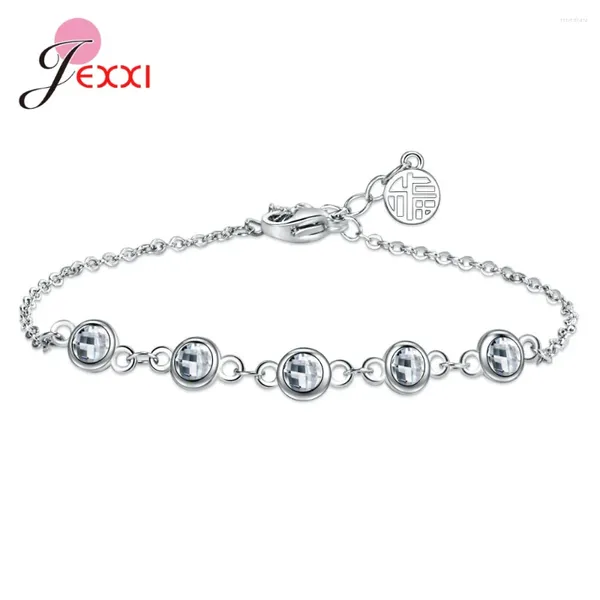 Bracelets de link Moda 925 STERLING PRATA MENINAS MENINAS BURCELEGEL BURCELE