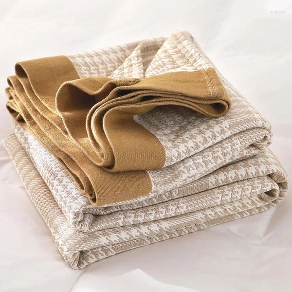 Decken Leisure Bambus Baumwollsofa Decke Handtuch Coolnetz Gaze Sommerklimaanlage Doppelte Quilt
