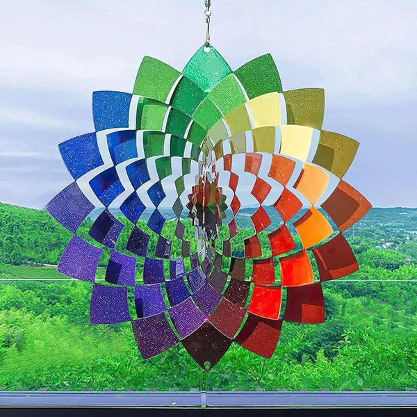 Figurine decorative 3D Hanging Wind Chimes Spinner decorazione per la casa in acciaio inossidabile decorazione da giardino esterno Sublimation Set di sublimazione