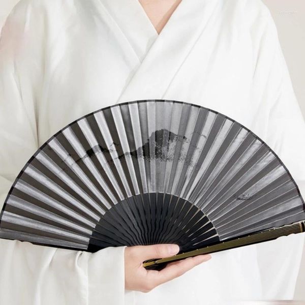 Estatuetas decorativas fã dobrável fã de mão ventilatore de regalo presente chinês ventilador abanicos para boda bambu portátil