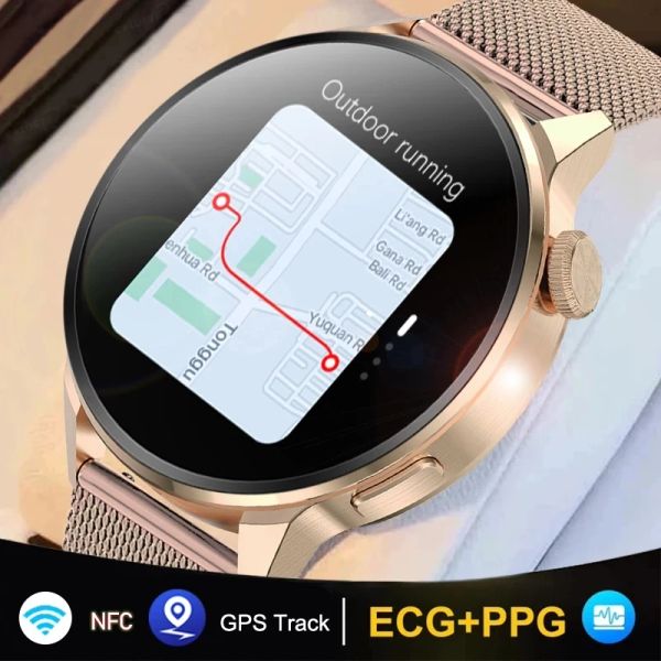 Orologi 2022New NFC Smart Watch Men ECG+PPG Heart Take Sport Women Smart Watch Bt Call GPS Movement Track Smartwatch Samsung Android iOS