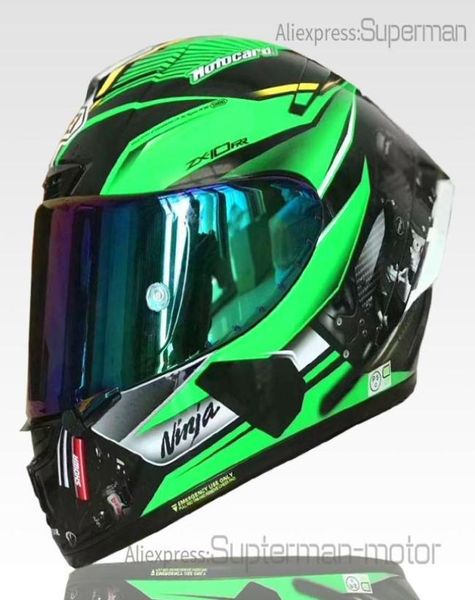 Full Yüz Shoei X14 Kawasa KKI Yeşil Motosiklet Kask Antifog Visor Adam Binicilik Araba Motokros Yarışı Motosiklet Motosiklet Helmetnotorigina4662903