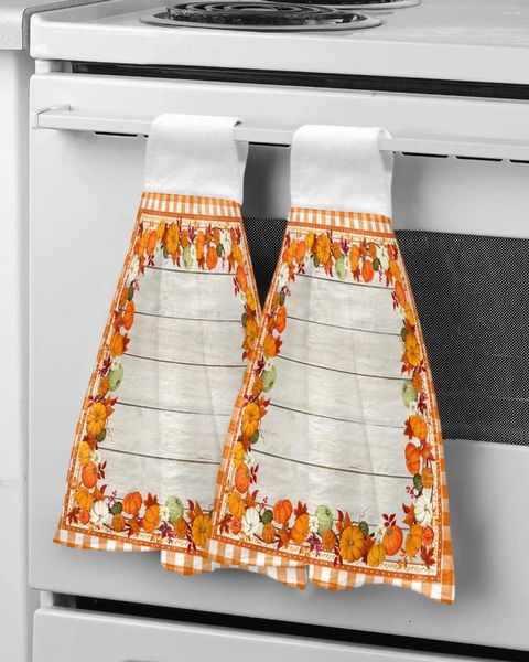Asciugamano ringraziamento di zucca in legno manuale per la casa assorbente cucina a stracci
