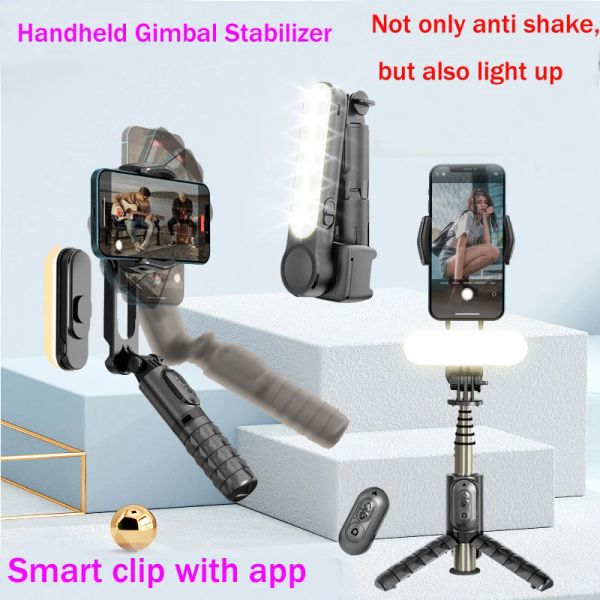 Monopodi Stabilizzatore gimbal portatile Wireless Bluetooth Self -Selfie Holder Tracciamento automatico per telefono con Gimbal Tripode di riempimento