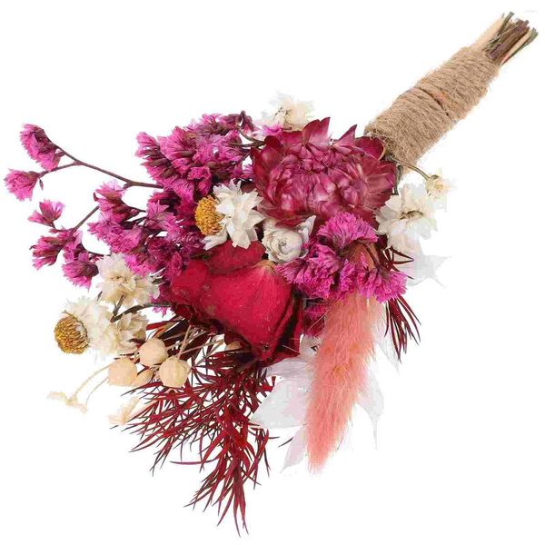 Fiori decorativi piccoli bouquet di boutonniere secco mini naturale con steli decorazione per le forniture fai -da -te per