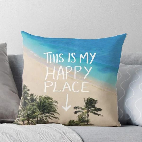 Cuscino Happy Place - Hawaii Throw Christmas Fillewcase Cestino del letto S Decorazioni per la casa 2024