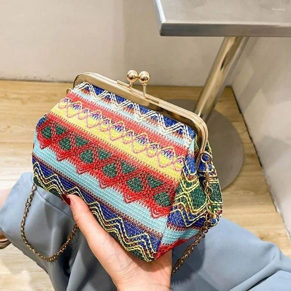 Duffel Çantalar 1pc Etnik Tarz Omuz Çantası Moda Çapraz Koyu Dokuma Bohem Kadınlar Çanta Seyahat Küçük Sırt Çantası