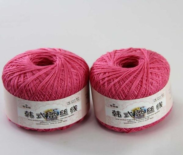 2ballsx50g weiche Baumwollgarnfaden Häkelspitzenpullover stricken häketen 161032 Berry Pink6304960