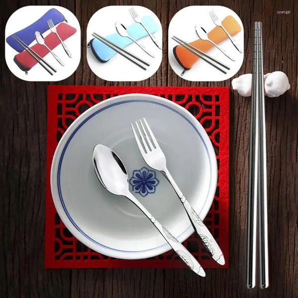 Dinnerware Sets Saco de talheres de talheres de caixa de tabela portáteis de mesa com zíper estudantes acampamentos domésticos Campo de piquenique ao ar livre armazenamento