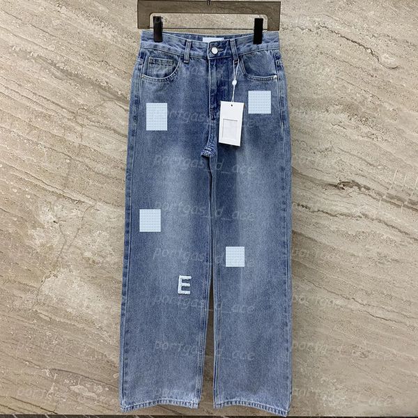 Cartas reunindo calças de jeans de jeans de luxo calças de jeans retas casuais diário de jeans calça jeans