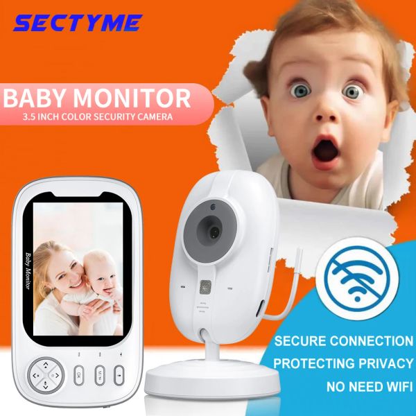 Monitorssektymvideo Babyphone 2 -Wege -Audio -Talk -Kamera Babysitter Wireless Nachtsichtstemperaturüberwachungsüberwachungskamera