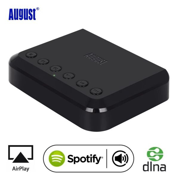 Адаптер август WR320 Wi -Fi Bluetooth Audio Receiver Беспроводной музыкальный оптический адаптер для AirPlay Spotify Dlna NAS MultiRoom Sound Stream