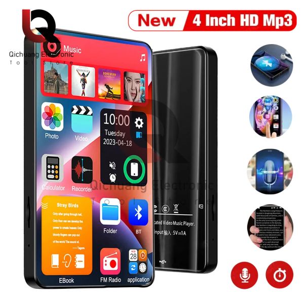 Spieler 4 Zoll x20New UI HiFi MP4 Music Player Touchscreen 16GB BT 5.2 Mit Lautsprecher 1080p Video Ebook FM Mp3 Audio Player 16G128G