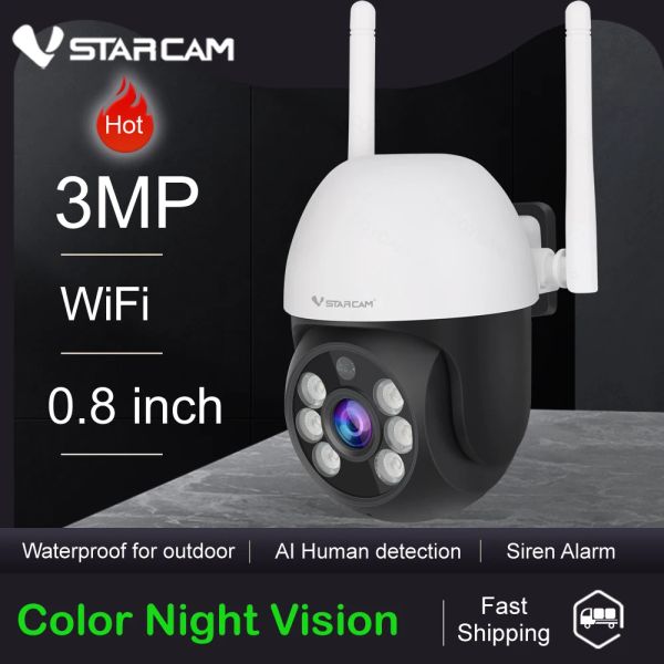 Kameras Vstarcam CS661 HD 3MP WiFi IP Camer Mini 0,8 Zoll 1296p wasserdichtes IP66 Outdoor Wireless CCTV Camera Security Night Vision Cam