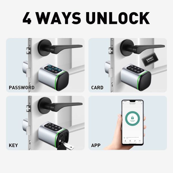 Blocca Tuya Smart Electronic Blocco del cilindro Regolabile INSEGNIMENTO KEYS GARDERS CARD AP APP Digital Euro per la sicurezza domestica Smart Home