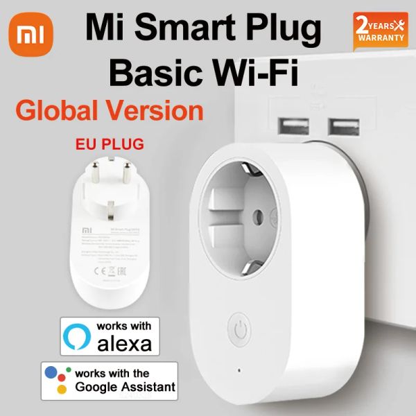 Radio Xiaomi Mi Smart Plug Basic WiFi Global Versão 16A Adaptador de energia EU Socoque sem fio Switch Work com Mi Home App Mijia