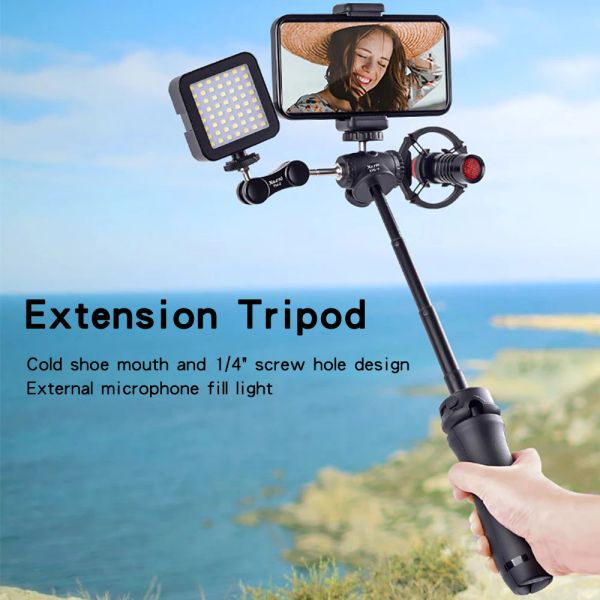 Monopods Desktop Teelescic Telecopic Outdoor Vlog Selfie Stick Мобильные телефоны Micro Single Action Camera Holder Teplect