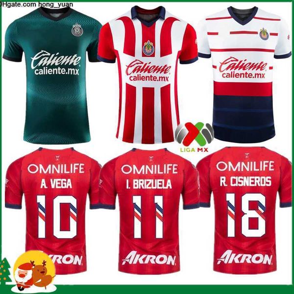 Chivas 23 24 CD Guadalara Soccer Jerseys A.Vega I.Brizuela E.Gutierrez C.Calderon A.Zaldivar Aarado F.Beltran J.Ias Home Away Away Away