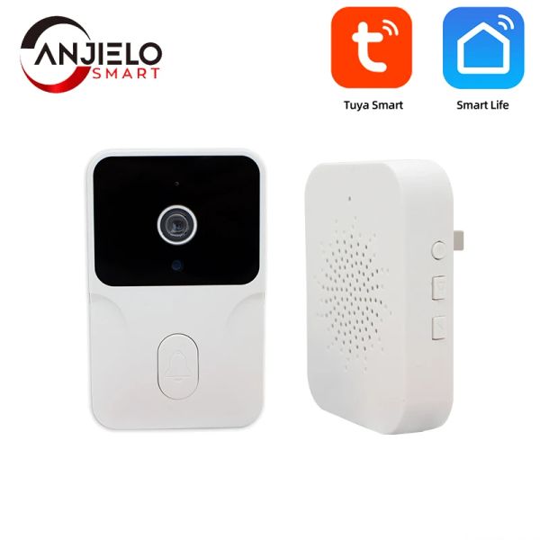 Türklingel Tuya HD Wireless Video Türklingel Handy Smart Home App Video Intercom Motion Detection Nacht Vision WiFi Türklingel für Zuhause