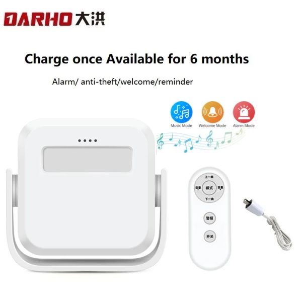 Detector Darho Bem -vindo a Chime Wireless Door Bell Alarm de alarme PIR Sensor de movimento PIR para a campainha de proteção de segurança doméstica da loja