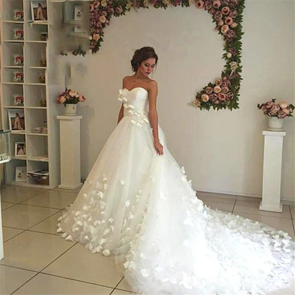 Abiti incredibili abiti da sposa a palla coltivata Butterfly Ultra Long Train Women da sposa formale abiti da sposa romantici abiti da sposa chic da sposa vestidos de noiva