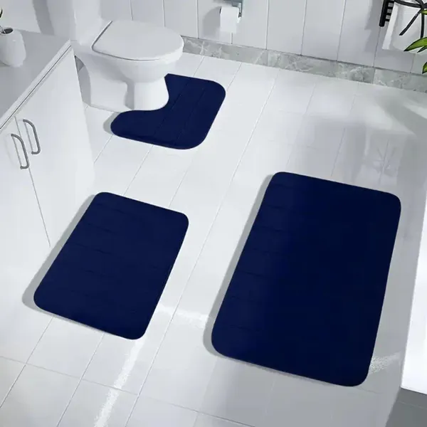 Halılar Banyo Mat Mikrofiber Lüks 3 Parçalı Banyo Seti Slip Olmayan Tasarım ile Ultimate için Hızlı Kurutma Teknolojisi