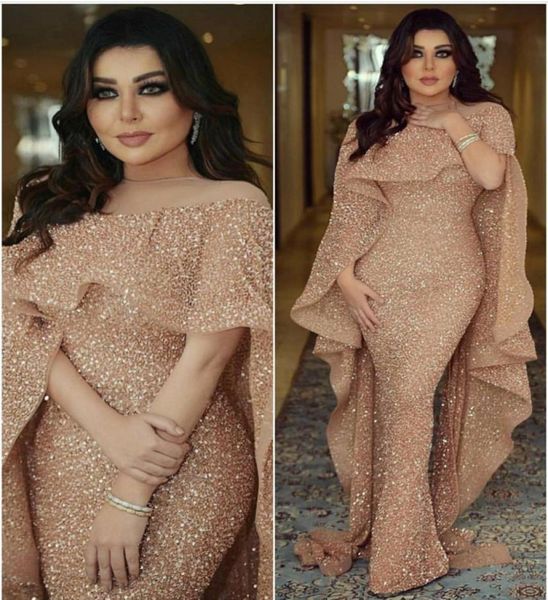 2018 abiti da sera Bling Mermaid con Long Glitter incollati incollati incollati Middle East Medio Oriente su misura Trumpette Plus Size Pro9882839