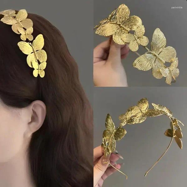 Partyversorgungen Luxus -Schmetterlingshaarbänder für Frauen Vintage Hair Hoop Stirnbänder Braut Hochzeit Abschlussball Kopfschmuck Schmuckzubehör Accessoires