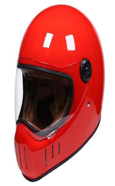 Retro Style Saf El Yapımı Vintage Motosiklet Kasko Fiberglas Kafe Motosiklet Kask Tam Yüz Casco Moto Dot ECE3691986