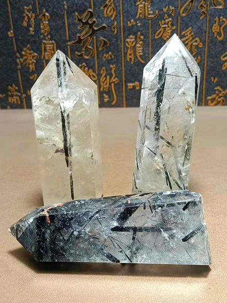 Figurine decorative Energia naturale Quarzo Crystal Super Permeable Black Tablet Magic Bacchetta Reiki DECI DECIVI