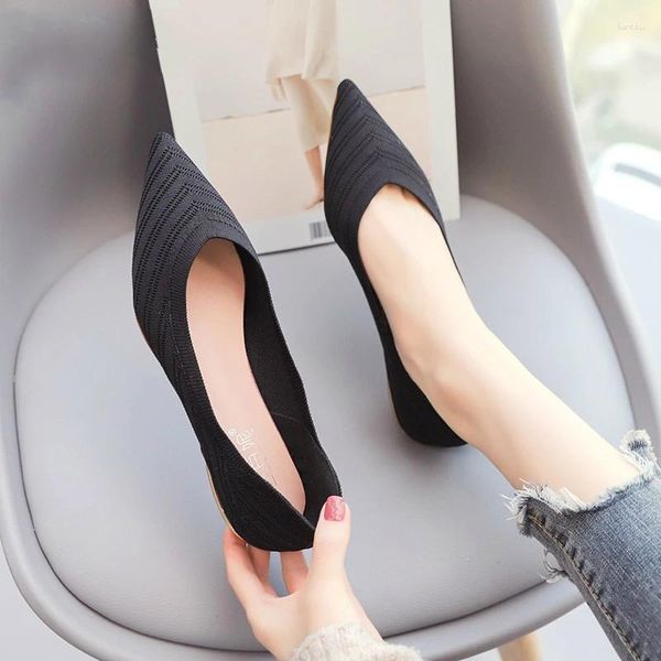 Scarpe casual Donne Donne Ballet Fare Slip On Pointed Toe Ladies Knitting comodi mocassini morbidi per una donna incinta