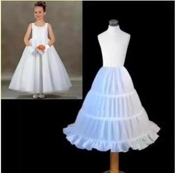 Petticoats 2022 Drei Kreis Hoops White Girls Petticoats Ballkleid kleine Kinder Kinder Kleid Slip Blume Mädchen Tutu Rock Petticoat