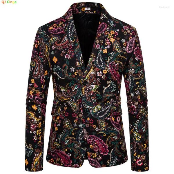 Herrenanzüge 2024 Frühling Baumwollwäsche Anzug Jacke Casual Coat Fashion Printing Blazer fallen atmungsaktiv M-4xl