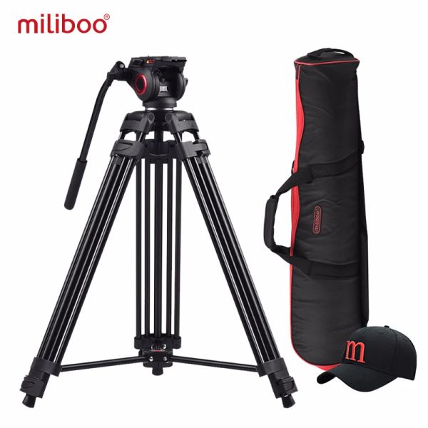 Monopodi Miliboo MTT601A Aluminio Tripode per telecamera per fluidi per fluidi per uso per la videocamera/Tripode video professionale stand della videocamera/DSLR