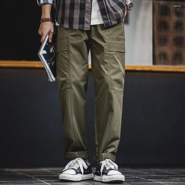 Pantaloni maschili Maden 2024 retrò a spicco di aringa vibrata casual pere dritte per lo stile della moda primaverile