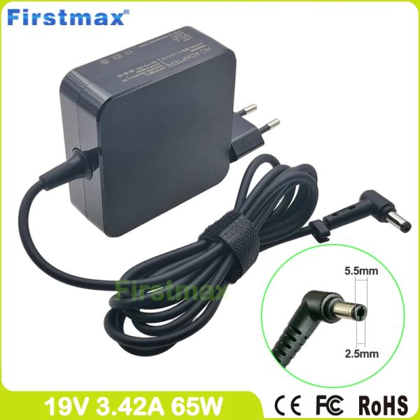 Adaptador 19V 3.42A Adaptador de carregador de laptop 65W 65W ADP65JH BB PARA ASUS PRO450C R403VD R412EA S400CA S7FM U3K U40 U81 W5AE X24E X42DY