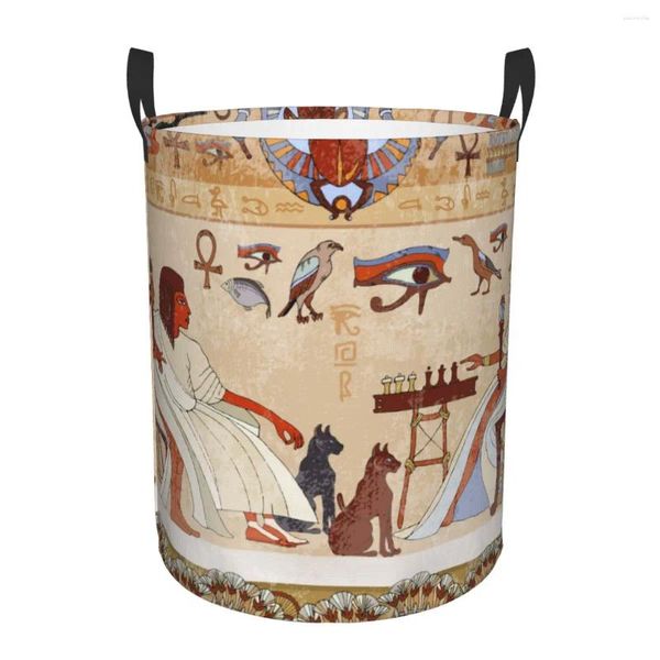 Bolsas de lavanderia Murais de cesta dobrável Murais antigos Godos egípcios e faraós Dirty Dirt