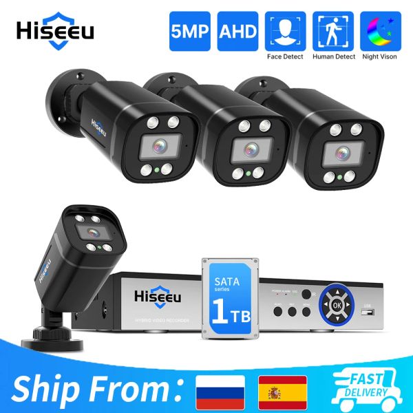 System HiseU 8Ch 5MP AHD CCTV -Kamera System 6 in 1 DVR Digital Video Recorder Echtzeit Audioaufzeichnung Outdoor -Überwachungs -Überwachungskamera -Kits