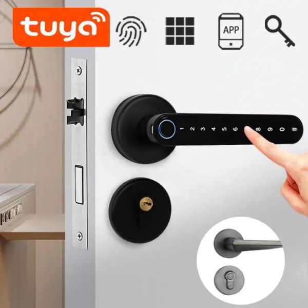 Blocca Kingku Biometric Smart Lock Impronta Impronta digitale Elettrico Digital Lock Digital Tuya Zinc Lega Keyless Sicurezza Hands per casa