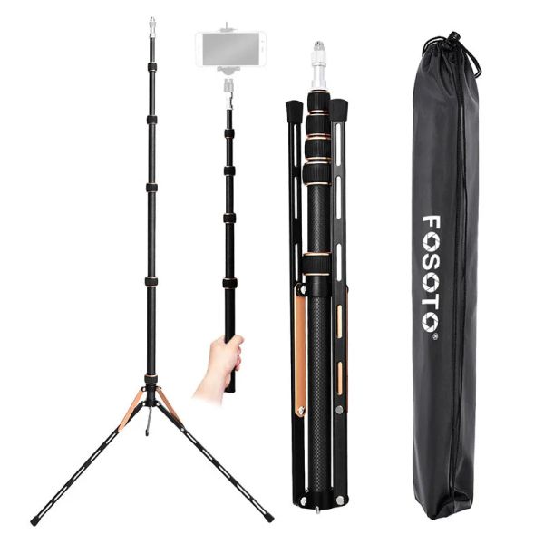 Monopods Fosoto FT220 Carbonfaserkamera Stativ mit 1/43/8 Schraubkopf LED LEG LAUT FÜR FOTO STUDIO FOTOWISCHE LIGHTING DERBRENA